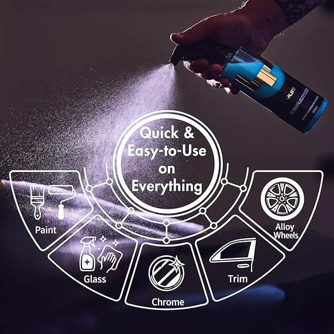 Yum Ceramic – Advanced Spray Ceramic Coating for Long-Lasting Gloss and Water Repellency – Easy Application on Paint, Glass and Trim – Safe on Coated & Uncoated Vehicles and Surfaces – 500ml