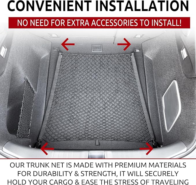 Floor Style Automotive Elastic Trunk Mesh Cargo Net for Acura Integra 2023-2026 - Premium Trunk Organizers and Storage - Luggage Net for Sedan - Best Car Organizer for Acura Integra (DE)