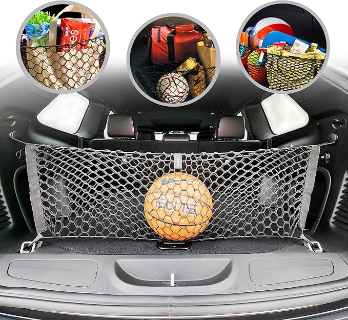 Envelope Style Trunk Mesh Cargo Net for Jeep Grand Cherokee 2011-2021 - Premium Trunk Organizer and Storage - Cargo Net for SUV - Vehicle Carrier Organizer for Jeep Grand Cherokee WK 2021
