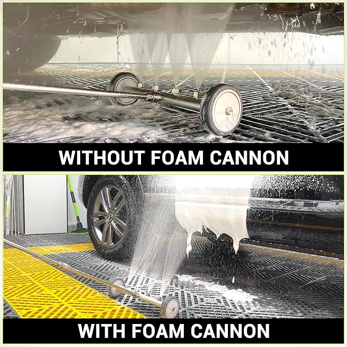 M MINGLE Undercarriage Pressure Washer Attachment, 16 Inch Powerful Under Car Washer with Foam Cannon and Car Wash Mitt, 4000 PSI