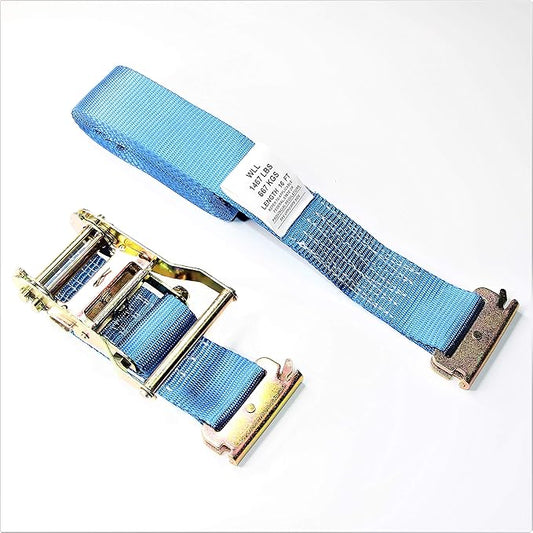 WorldPac (Pack of 2) 2 Inch by 16 Feet E Track Fitting Tie Down Ratchet Strap - Cargo Management