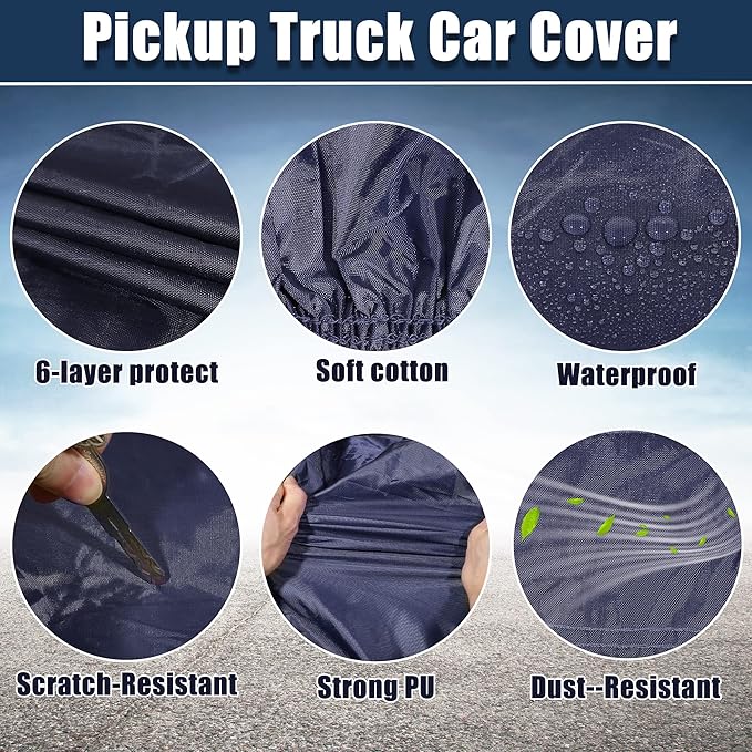 X AUTOHAUX SUV Car Cover Fit for Jeep Wrangler JK JL 4 Door 2007-2021 Outdoor Waterproof Sun Dust Wind Snow Protection 210D Oxford with Driver Door Zipper Navy Blue