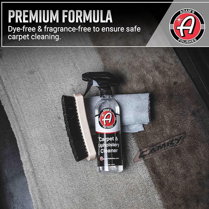Adam's Polishes Carpet & Upholstery Cleaner - Powerful Car Carpet Cleaner for Auto Detailing, Fabric Interior Solution, Stain Remover Spray for Seat, Floor Mats (128 fl. oz (Gallon))
