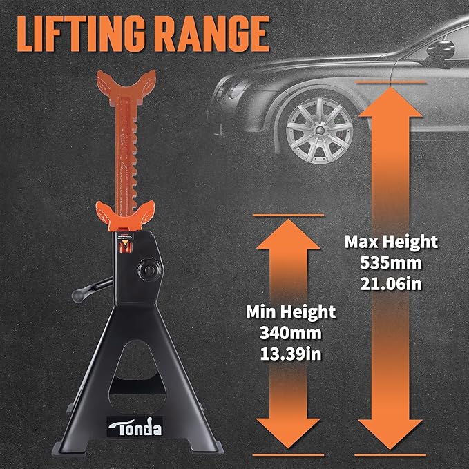 TONDA Floor Jack 2 Ton,Blue and Jack Stands 3 Ton