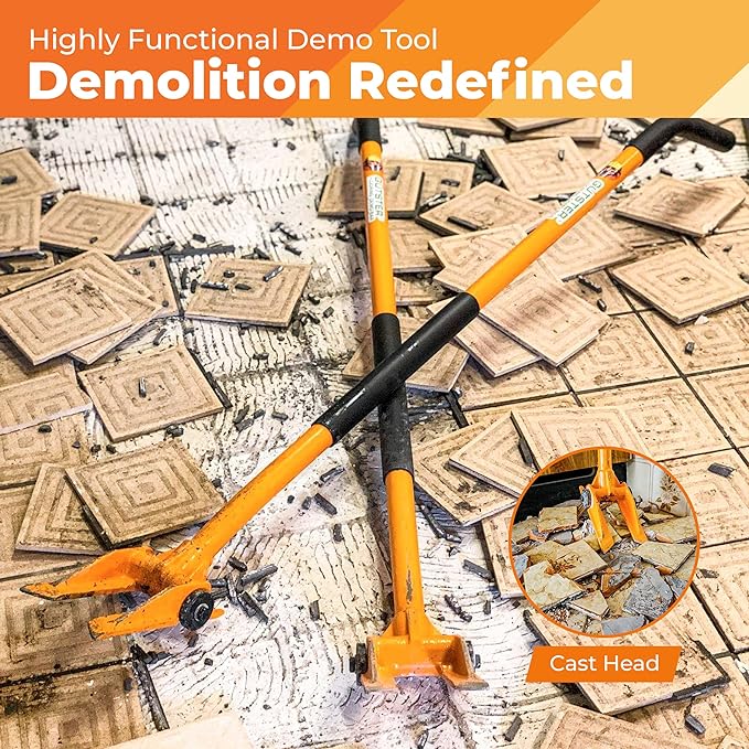 48” Demolition Pry Bar & Crowbar – Oval Handle Wrecking Bar for Ceiling & Wall Demo – Heavy Duty Nail Puller Tool for Contractors, Firefighters & Home Renovations
