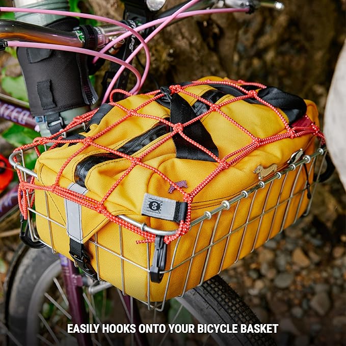 Portland Design Works Cargo Web - Reflective Cargo Netting for Bike Storage, Expandable Bungee Net with Hooks, Bicycle Accessories