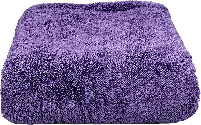 Maxshine 24" x 36" Universal Purple Duo Twisted Microfiber Towel (1200GSM) – Large, Plush, Rinse-Free Double-Sided Drying Towel – Super Absorbent Microfiber for Drying