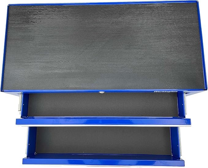 Workington Industrial 2 Drawers Portable Metal Intermediate Box, 26" Middle Tool Chest Cabinet with Ball Bearing Drawer Slides, Steel Tool Storage Box Organizer 4008 Blue