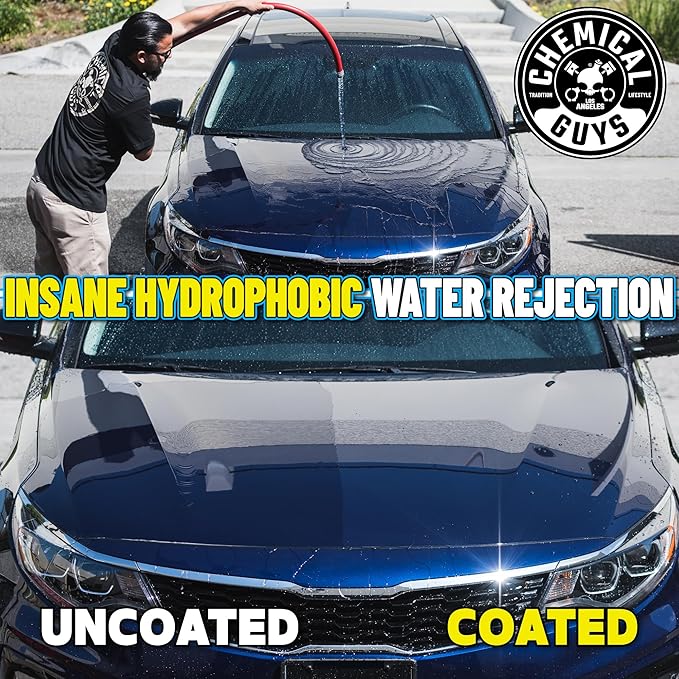 HydroCharge Ceramic Spray Coating - The Ultimate Nano Ceramic Spray Protectionwith Chemical Guys MIC_506_03 Professional Grade Premium Microfiber Towels, Gold 16" x 16", Pack of 3