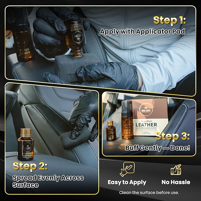 Graphene Leather Care Coating- Lasts 5 Years+ in Real World - Advance SiO2 Protection, UV & Water Resistant, Perfect for Cars, Motorcycles, Marine, RVs, Furniture and Shoes