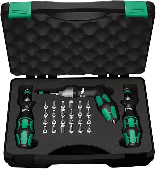 Wera 5074739001 Torque Screwdriver and Bit Set and 5075622001 Click-Torque Wrench 40-200 Nm