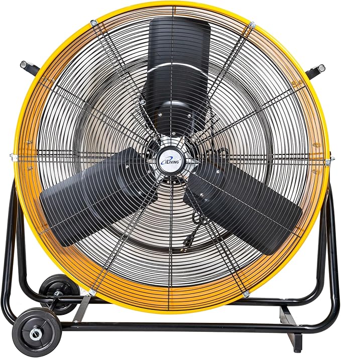 iLiving 30 Inches 12350 CFM Heavy Duty High Velocity Barrel Floor Drum Fan with DC Brushless Motor, Stepless Speed Adjustment for Workshop, Garage, Commercial or Industrial, UL Safety Listed