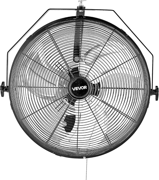VEVOR 18 Inch Industrial Wall Mount Fan, High Velocity 4000 CFM with 3 Speeds, Powerful Motor Garage Wall Fan with Aluminum Blades for Workshop, Warehouse, Greenhouse, Commercial