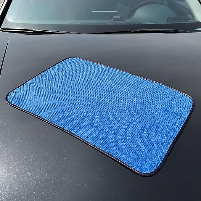 POLYTE Elite Microfiber Drying Towel (16x24, 4 Pack, Waffle, Blue)