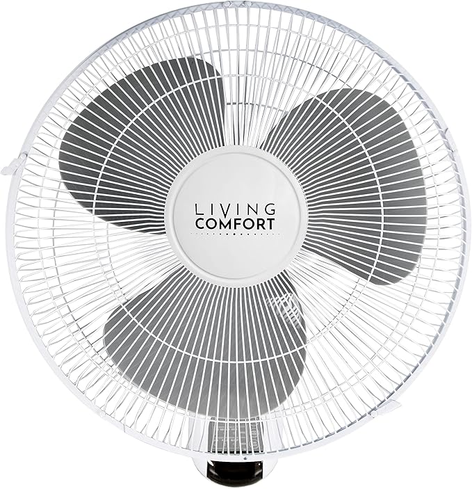 Comfort Zone 16-Inch Smart WiFi Wall Mount Fan, Oscillating 3-Speed Indoor Fan with App Control, Timer & Sleep Mode – Quiet Adjustable Tilt, All-Metal Grille – Space-Saving Cooling for Home or Office