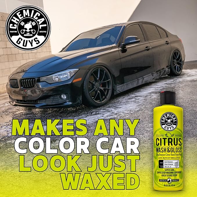 Chemical Guys Citrus Wash & Gloss Foaming Car Wash Soap - High Suds Formula Foam Cannon Soap for Foam Blasters, or Bucket Washes - Safe on Paint, Clear Coat, and Wax, Citrus Scent - 64 oz