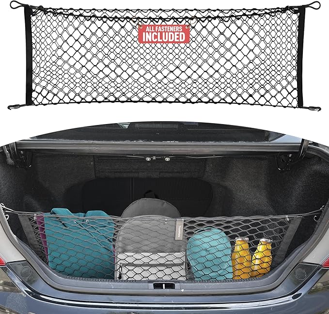 Envelope Style Trunk Mesh Cargo Net for Toyota Camry 2012-2017, Automotive Exterior Accessories - Premium Car Storage Organizers, Cargo Bed Net for Pickup Truck, Smart Vehicle Storage Organizer