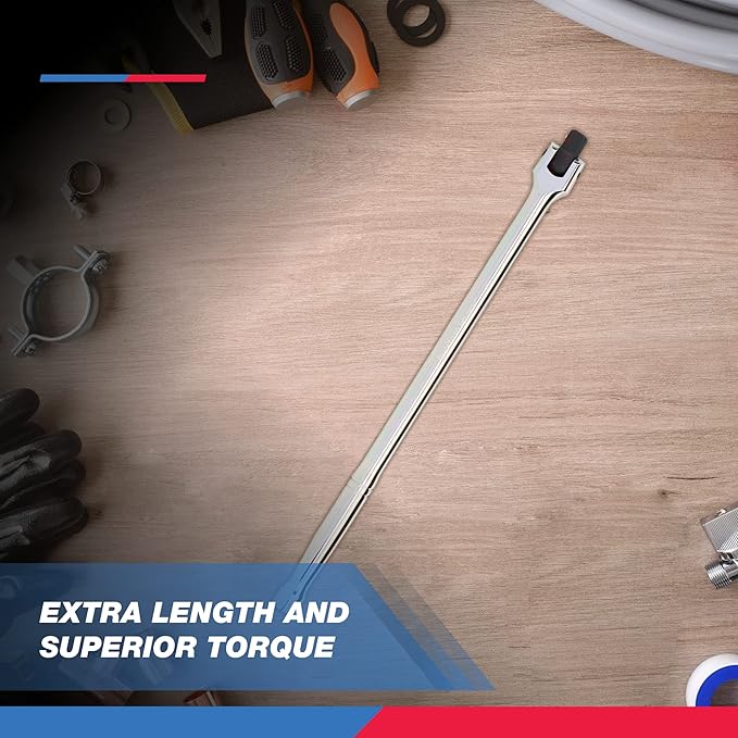 NEIKO 00206A 1/2" Breaker Bar, 1/2-Inch Drive 24-Inch Breaker Bar, Flex Head Chrome-Moly Cr-Mo, Lug Nut Wrench, Tire Bar, Cheater Bar