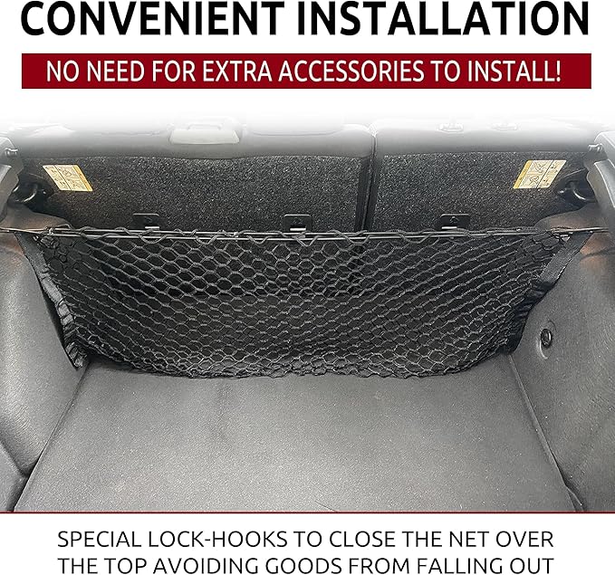 Trunk Envelope Style Cargo Net for Ford Focus Hatchback 2012 2013 2014 2015 2016 2017 2018 Black