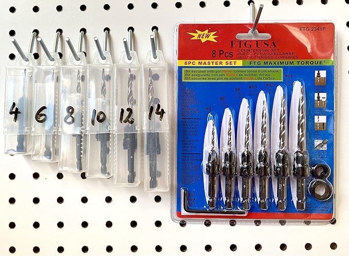 FTG USA Storage Container 6 Piece Extendable Plastic Box Used as Storage Case for Countersink and Replacement Drill Bits