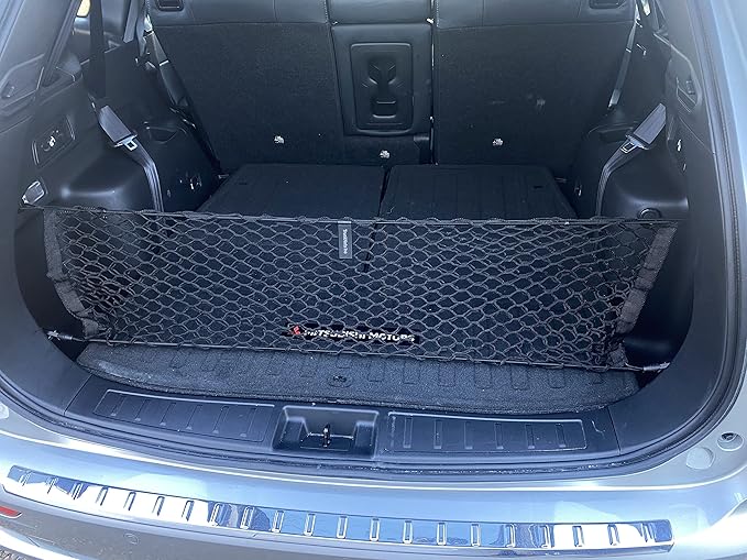 Envelope Style Automotive Elastic Trunk Mesh Cargo Net for Mitsubishi Outlander 2022-2024 - Premium Trunk Organizer and Storage - Luggage Net for Crossover - Best Car Organizer