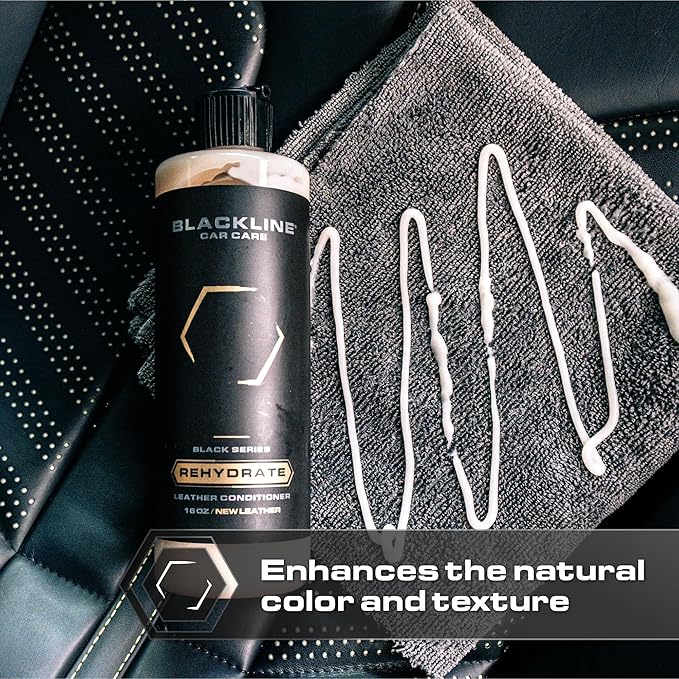 Blackline Car Care - Leather Rehydrate, Leather Conditioner for All Leather - Cars, Furniture, Shoes, and Purses - 16 fl OZ