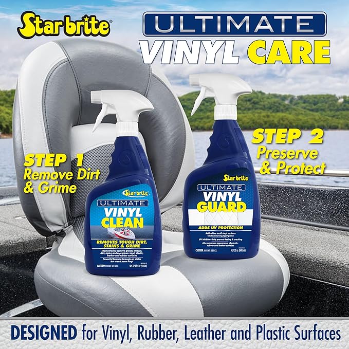 STAR BRITE Ultimate Vinyl Clean Spray - Multi-Surface Cleaner for Auto, RV, Home & Boat Upholstery - Vinyl, Rubber, Leather, Plastic + Interior & Exterior Trim 32 OZ (096232)