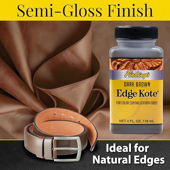 Fiebing’s Edge Kote, 4 Oz. - Color Coats Leather Edges - Dark Brown