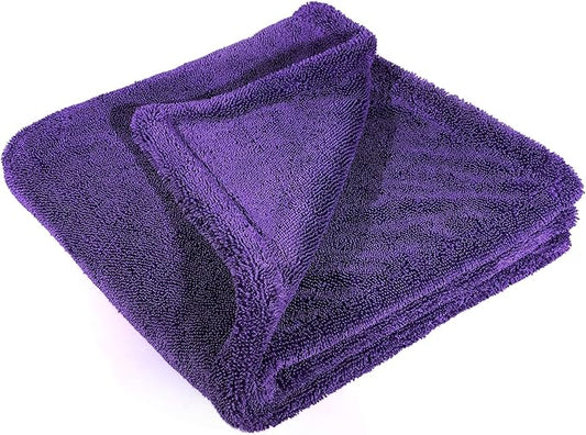 Maxshine 24" x 36" Universal Purple Duo Twisted Microfiber Towel (1200GSM) – Large, Plush, Rinse-Free Double-Sided Drying Towel – Super Absorbent Microfiber for Drying