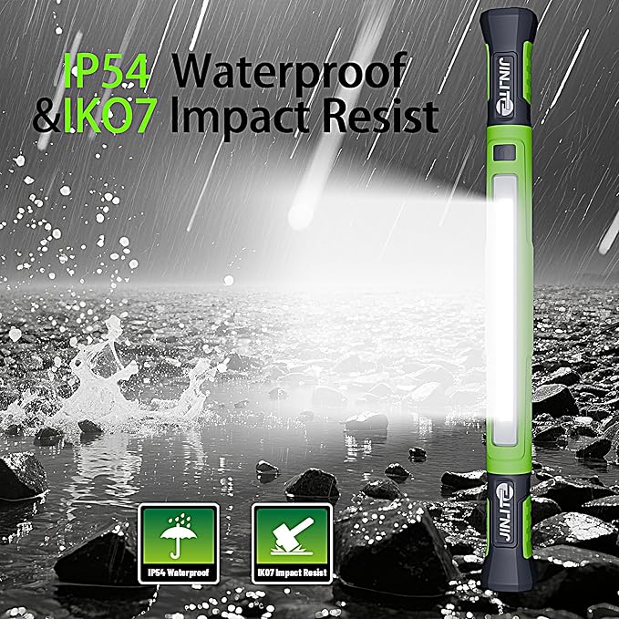 Magnetic Work Light - 3000LM Rechargeable LED Work Light Bar, 5200mAh Under Hood Mechanic Light for Garage, Workshop, Vehicle Inspection (1 Pack Green)