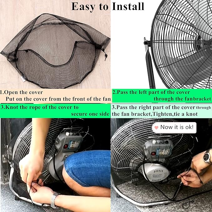 Net Mesh Cover for 12 Inch Floor Fan ,12" Dustproof Fan Mesh Cover,Children Finger Safety Protection Fan Covers for 12 in Commercial Floor Fan for for Bedroom,Garage,Basement,Work Shop,1 Pack