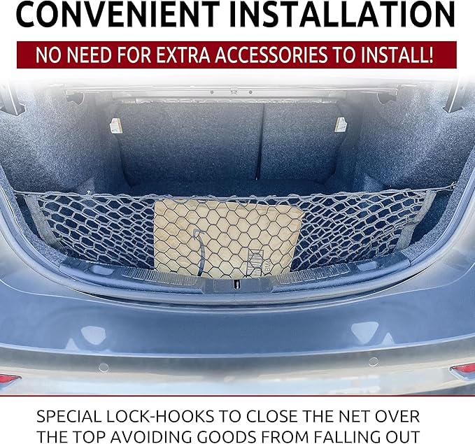 Envelope Style Trunk Cargo Net for Ford Fusion 2013 14 15 2016 2017 2018 2019 2020