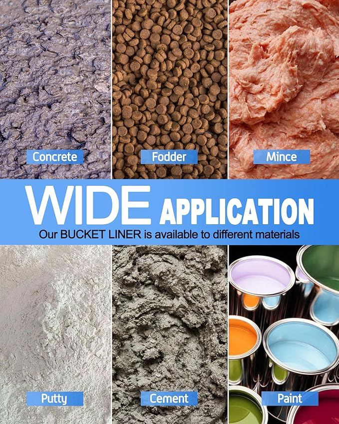 2 Gallon and 3.5 Gallon Silicone Bucke Liner for Reusable for Concrete Mix & Thinset 2PCS Bucket Liner