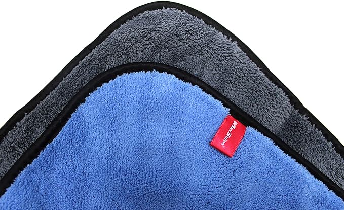 Maxshine 16" x 24" Blue & Grey 600GSM Ultimate Crazy 2C Microfiber Towel – Ultra-Soft & Absorbent – Premium Scratch-Free Towel for Car Detailing, Drying & Polishing
