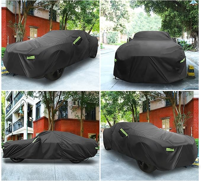 X AUTOHAUX Waterproof Car Cover for Chevrolet Camaro 2010-2021 210D Outdoor Full Car Cover All Weather Windproof Sun Rain Protection with Door Zipper