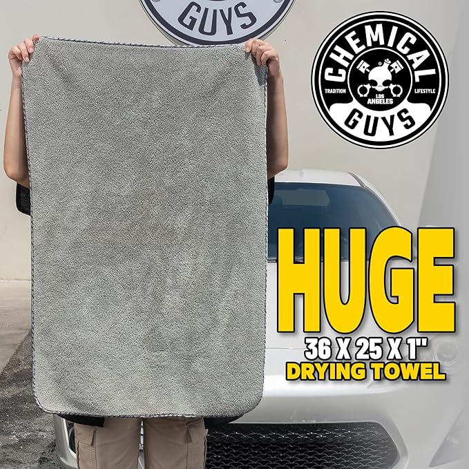 Chemical Guys MIC1995 Woolly Mammoth Microfiber Towel and MIC707 Waffle Weave Microfiber Towel Bundle for Car Cleaning