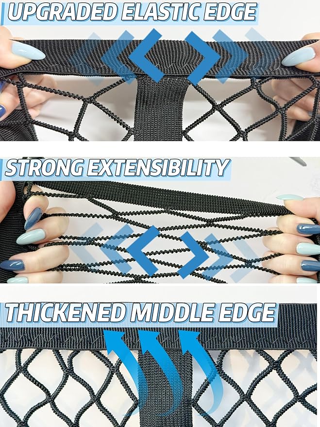 Cargo Net for Pickup Truck Bed Stretchable 4'x4' to 7'x7', Ideal for ATV, SUV, UTV, Trailer Tarp, Truck and Boat Use (Single Layer)