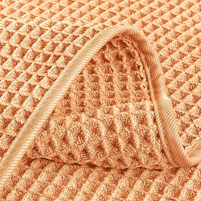 POLYTE 430 GSM Microfiber Lint Free Hand Towel, 16 x 30 in, 4 Pack (Waffle Weave)