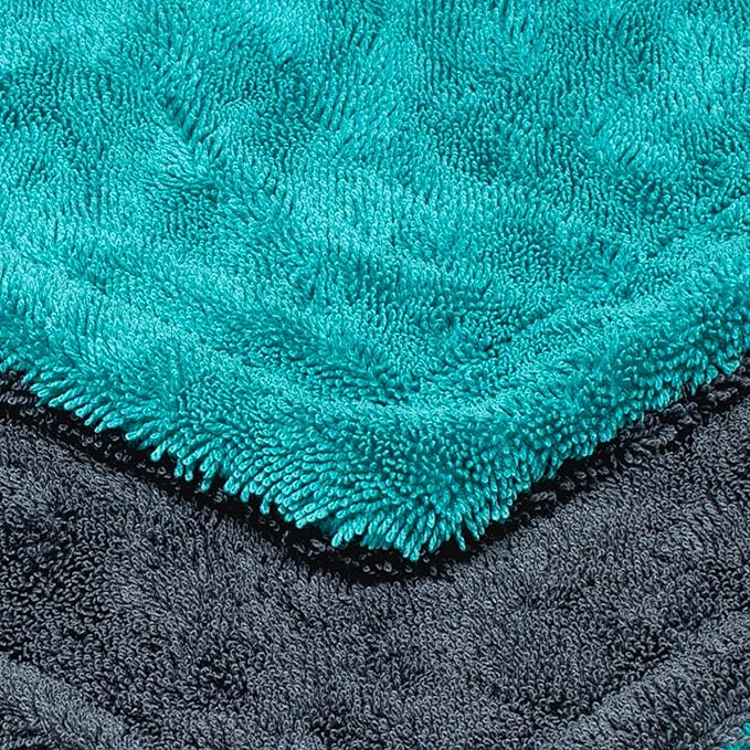 Proje EXP-PRO - Drying Towel for Cars - Extra Large 36"x28" - Quick Dry Cloth - One-Pass Towel - 1200 GSM - Auto Detailing Towel - Ultra Absorbent - Streak & Lint Free - Grey/Teal