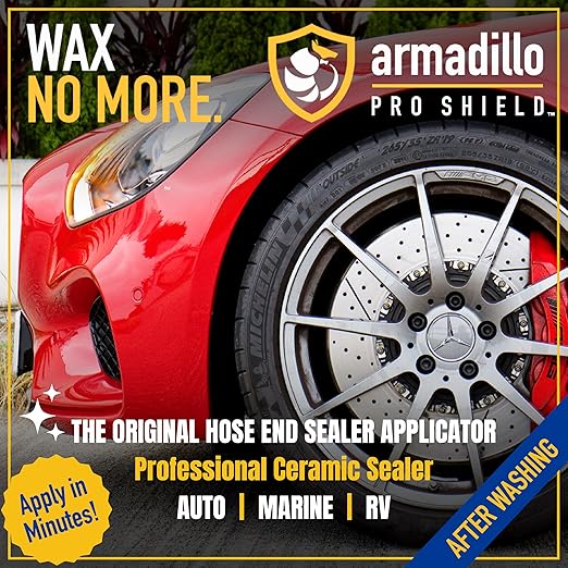 Professional Ceramic Sealer – Ultimate Protection & Just Waxed Deep Shine – Spray-On Hydrophobic Ceramic Coating for Cars, Boats, & RVs – 32 oz Hose-End Sprayer