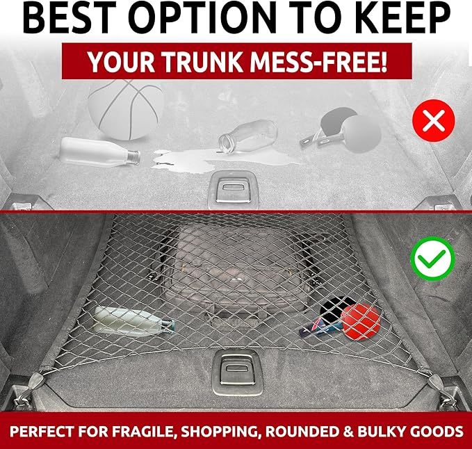 Floor Style Trunk Cargo Net Black for BMW X5 G05 2018-2026 - Car Accessories - Premium Trunk Organizers and Storage - Cargo Net for SUV - Vehicle Carrier Organizer for BMW X5 G05