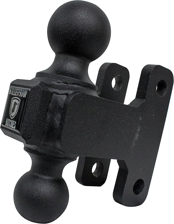 BulletProof Hitches - Adjustable Trailer Hitch - 2" and 2-5/16" Dual Ball Mount - Replacement 2-5/16" Ball Hitch Rated up to 36,000 lbs - Solid Steel, Corrosion Resistant, Black Powder Coat