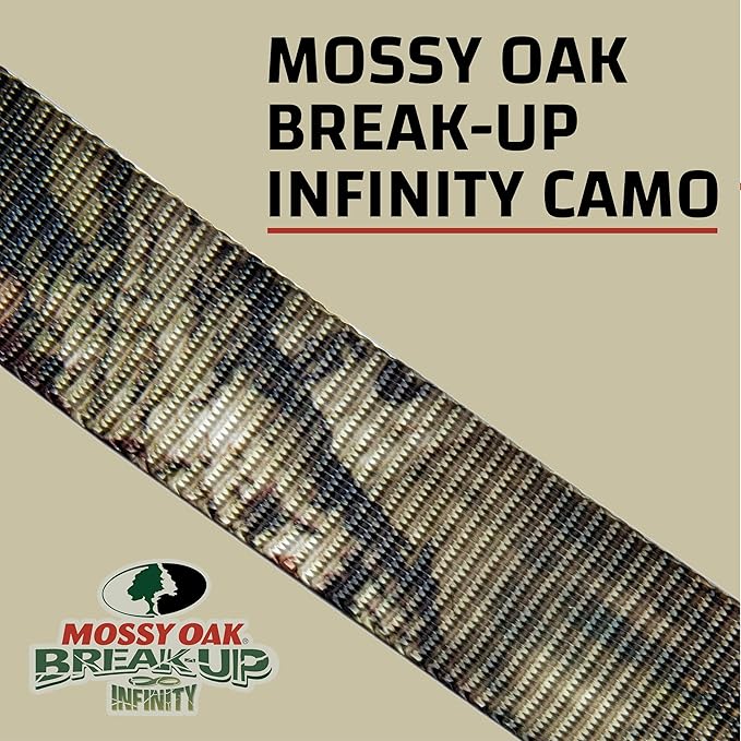 RPS Outdoors SI-2071 Mossy Oak Break-Up Infinity Camo 1" x 10' Ratchet Tie Down Straps (830 lb Safe Working Load / 2,500 lb Tension Strength), 4 Pack