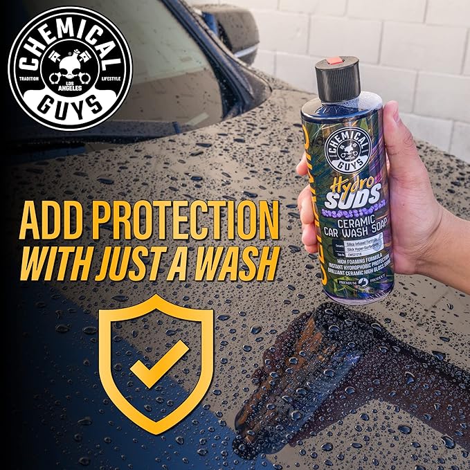 Chemical Guys HydroSuds Ceramic Shine High Foaming Car Wash Soap - Foam Cannon Soap, Works with Foam Guns or Bucket Washes Safe for Cars, Trucks, Motorcycles, RVs, & More, Berry Scent - 64 fl oz