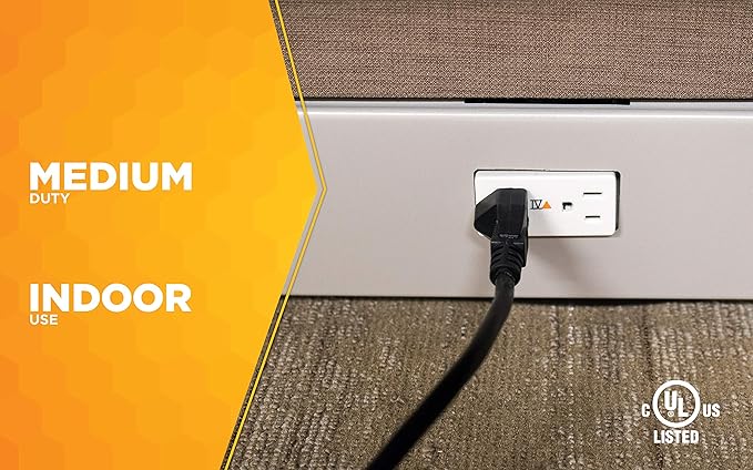 Woods Light Duty Extension Cord - Indoor Power Solution for Office & Household Use - SJTW Extension Cord - 16 Gauge - 3 Conductor - 25 Feet - Black