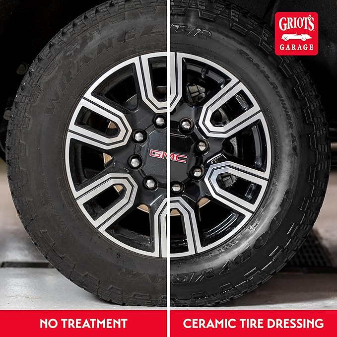 Griot's Garage Ceramic Tire Dressing Coating for Car Detailing, Safe for Rubber, Vinyl, and Plastic Trim on Cars, Trucks, SUVs, Motorcycles, and RVs, 10842, 22oz