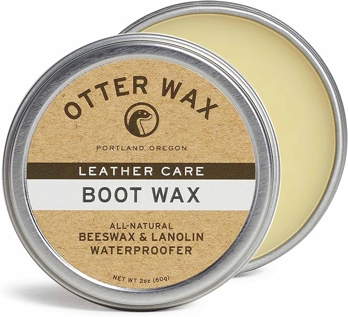 Otter Wax Boot Wax | 2 Oz | All-Natural Leather Waterproofing Wax | Heavy Duty Water Repellent, Conditioner, & Sealant for Work Boots, Hiking Boots & Outdoor Leather | Made in Portland USA