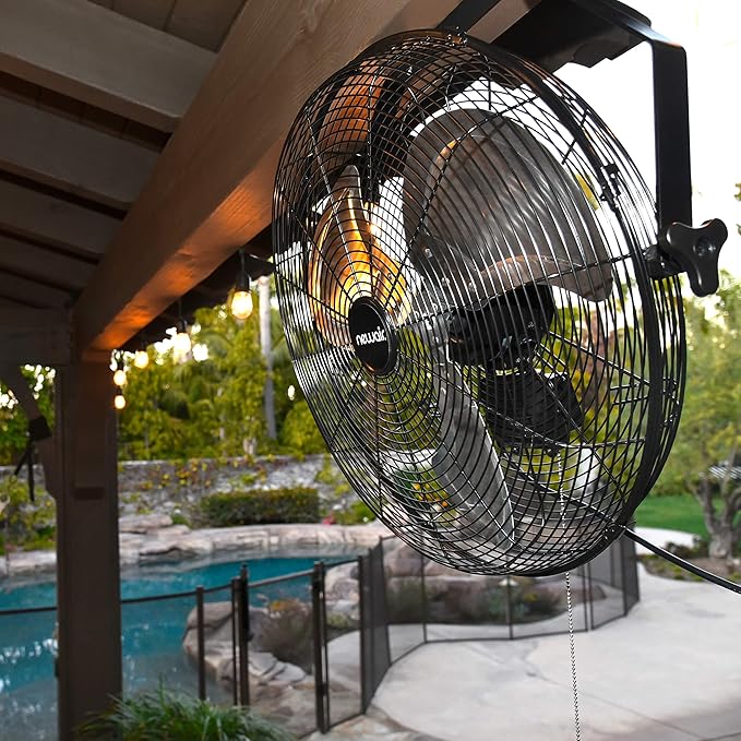 NewAir 18” High Velocity Wall Mounted Fan | Industrial Grade with 3,000 CFM Airflow, 3 Speeds and Heavy-Duty Metal Blades | Fan for Bedroom Garage, Gym & Home Use