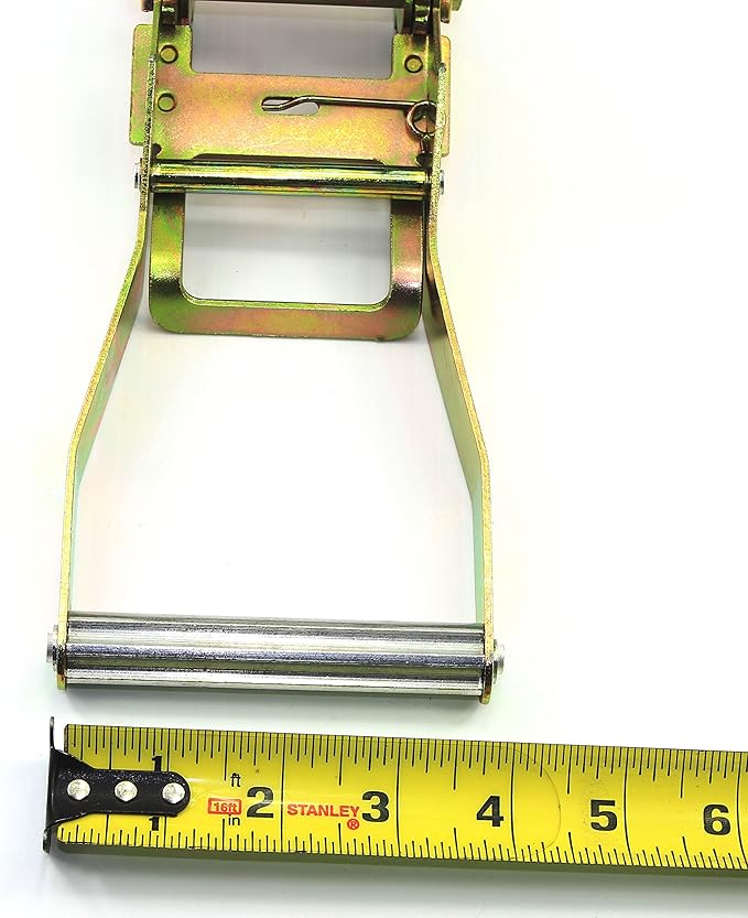 GRIPON (Pack of 8) 2" x8' Lasso Strap with 2" Ratchet and J Finger Hook Tie Down