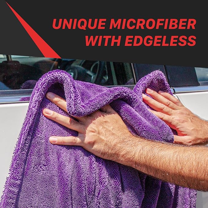 Maxshine - Car Drying Towel, Rinse Free Microfiber Towel for Car Detailing, 1200 GSM, Double Sided, Large Microfiber Towels for Car Drying, Plush Car Wash Towels (3, 24" x 36")